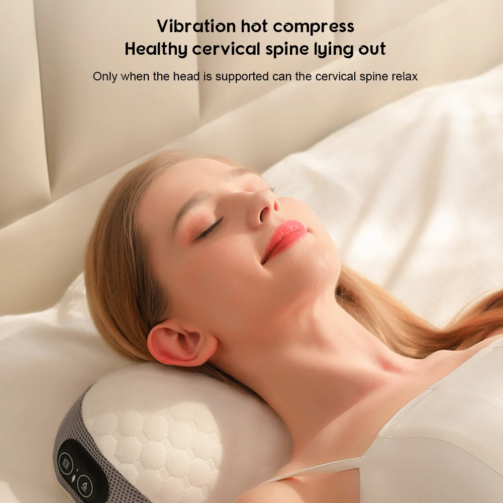 Hot Compress Massage Pillow For Neck Smart Temperature Control Waist Massager Gift For Birthday