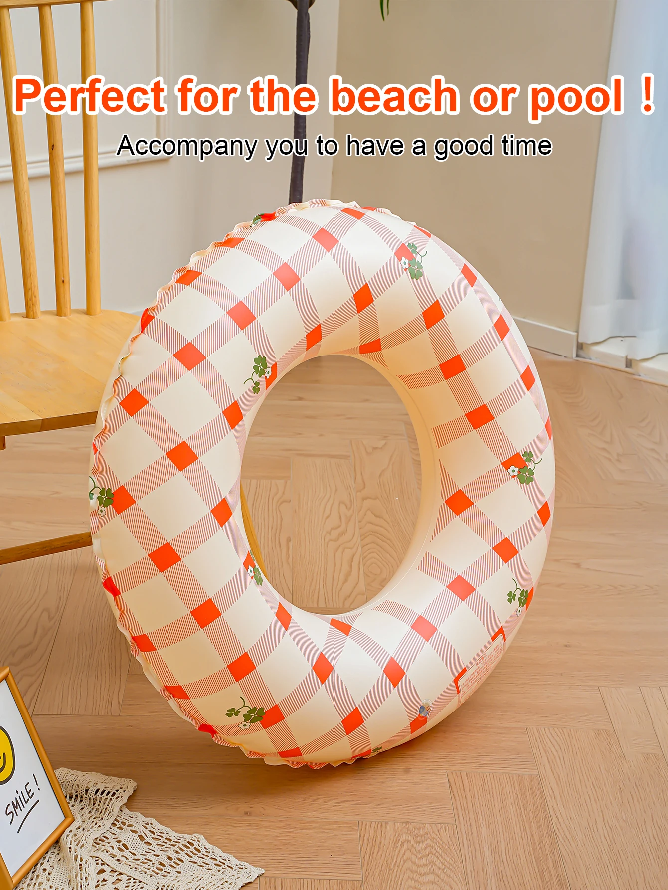 1PC Simple striped inflatable swim ring, cute swim ring, colourful pool float, a water float toy perfect for beach parties
