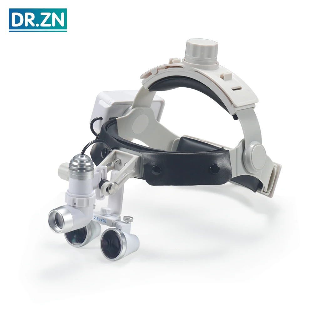 

DR.ZN Dental Surgical LED Headlight Headband Binocular Loupes Brightness Spot Ajustable Headlamp