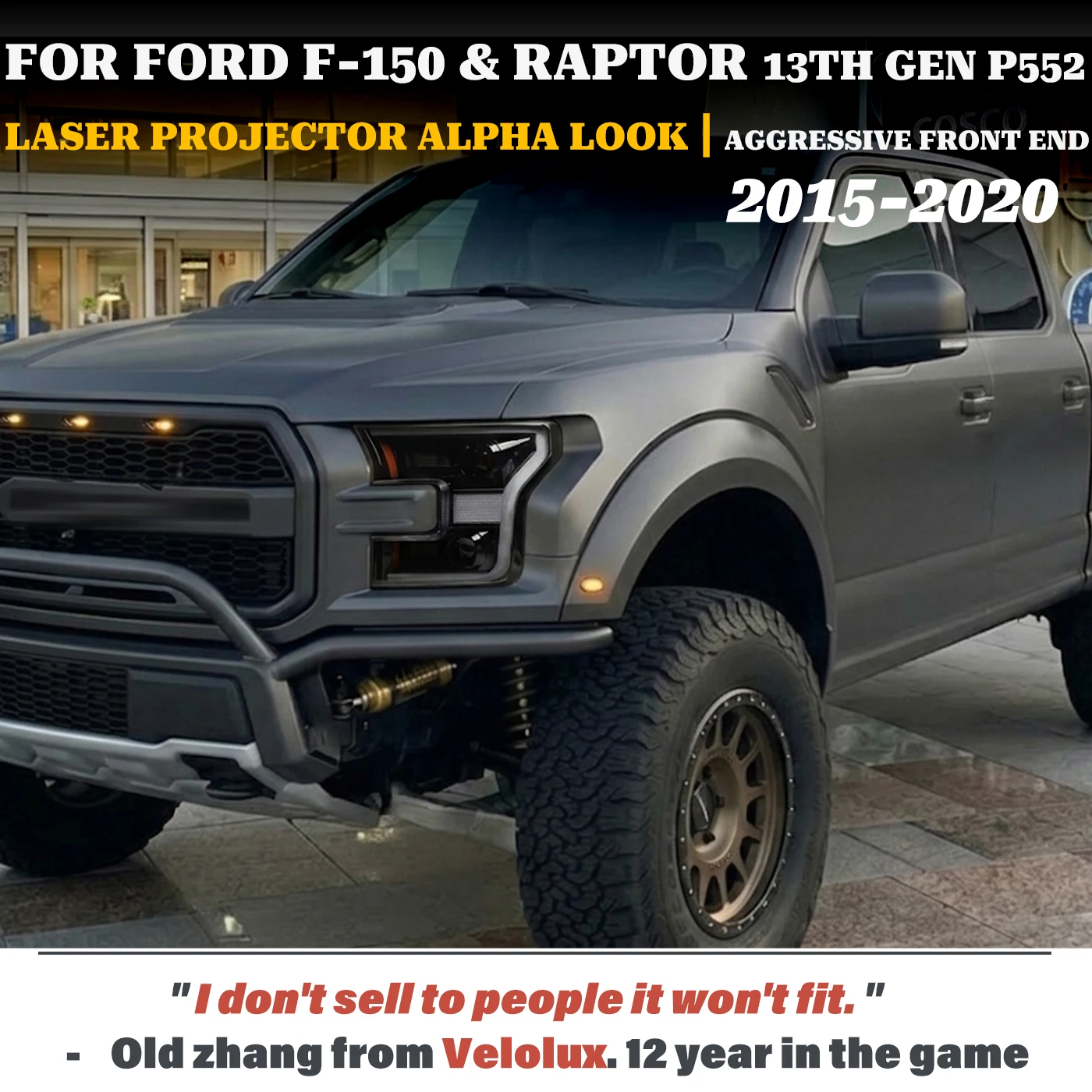 

Для Ford F150 и Raptor 2015-2020 13-го поколения: Светодиодные фары P552 с лазерным проектором и последовательным сигналом поворота, комплект для обновления с заменой старых на новые (OEM)