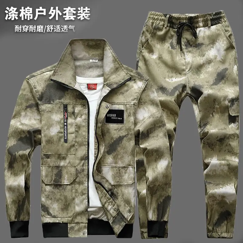 

Labor Protection Clothing Outdoor Jacket New Camouflage Clothing Set Work Clothing Thickened Wear-resistant Dirty Work Clothing