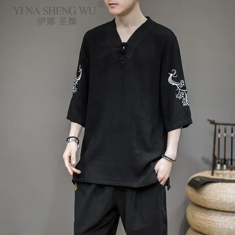 

Japanese Summer Tops Men's Loose Harajuku Clothing Fashion Printed Men's Kimono Causal Samurai Traditional Clothing Streetwear