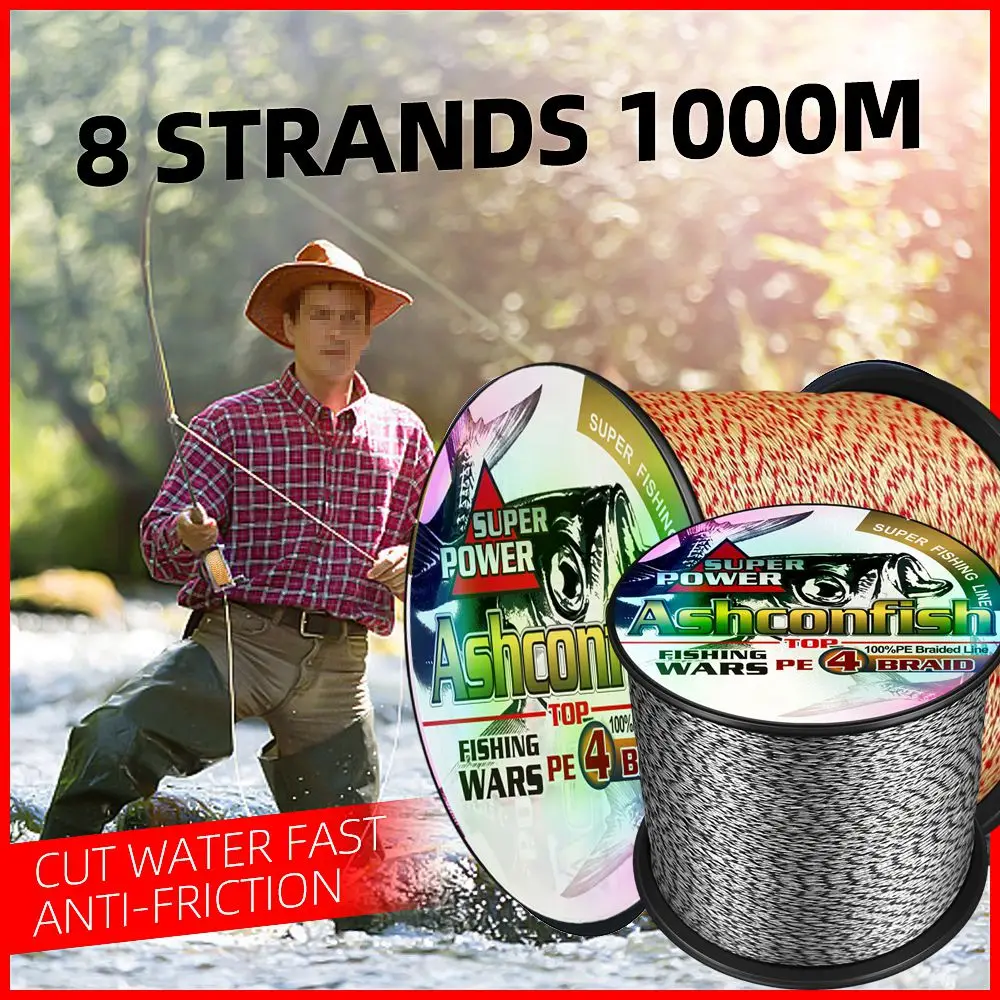

Ashconfish 1000M Braided Line Japan Multifilament 100% PE Braided Fishing Line 2LB to 100LB Durable Fishing Sea Fishing Braid PE