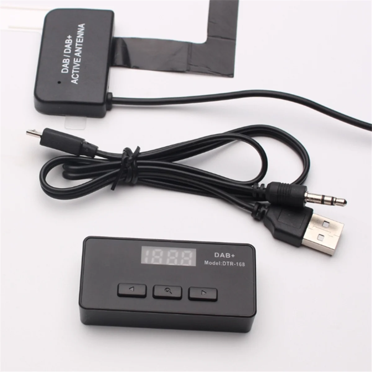 

DAB+ Digital Radio Receiver + Europe Digital Radio GPS Stereo Receiver Support AUX Output FM Transmit Universal Antenna for Car