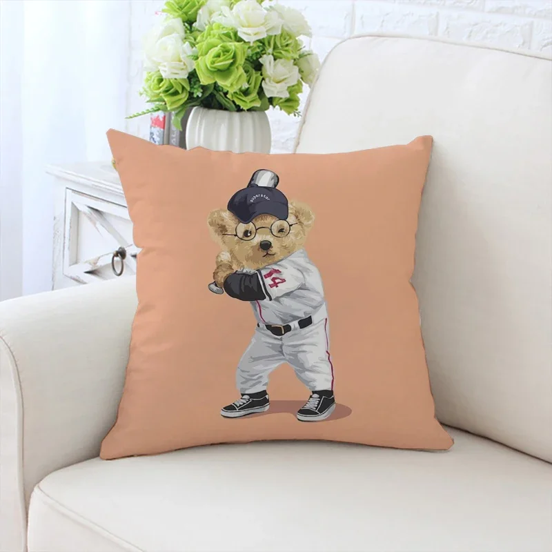 45x45cm sofa decorative cushion cover fashionable bear pillow cover bed decorative pillowcase customized gift chair backrest