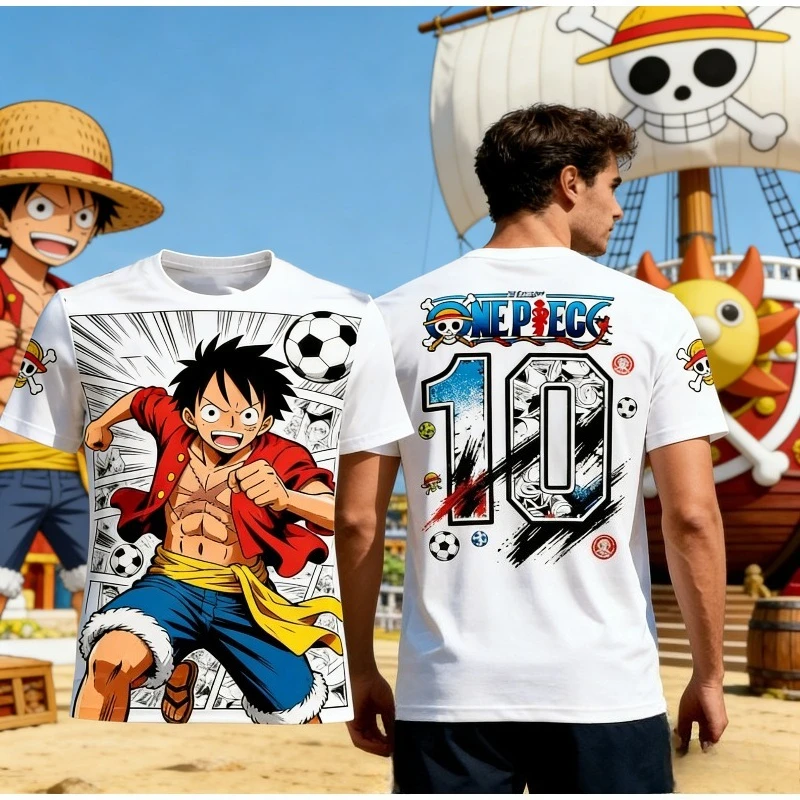 2026 Anime One Piece Luffy Special Edition Soccer Jersey T-shirt Men Soccer Sports T-shirt Kids Cartoon Short-Sleeved Top