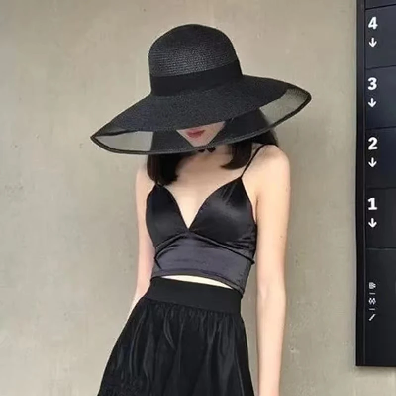 Fascinating Veil Netting Sun Hat UPF 50+ Ladies Kentucky Derby Hats Wide  Brim Straw Hat Women Summer Beach Cap Fedoras Dress Hat - AliExpress  200000297
