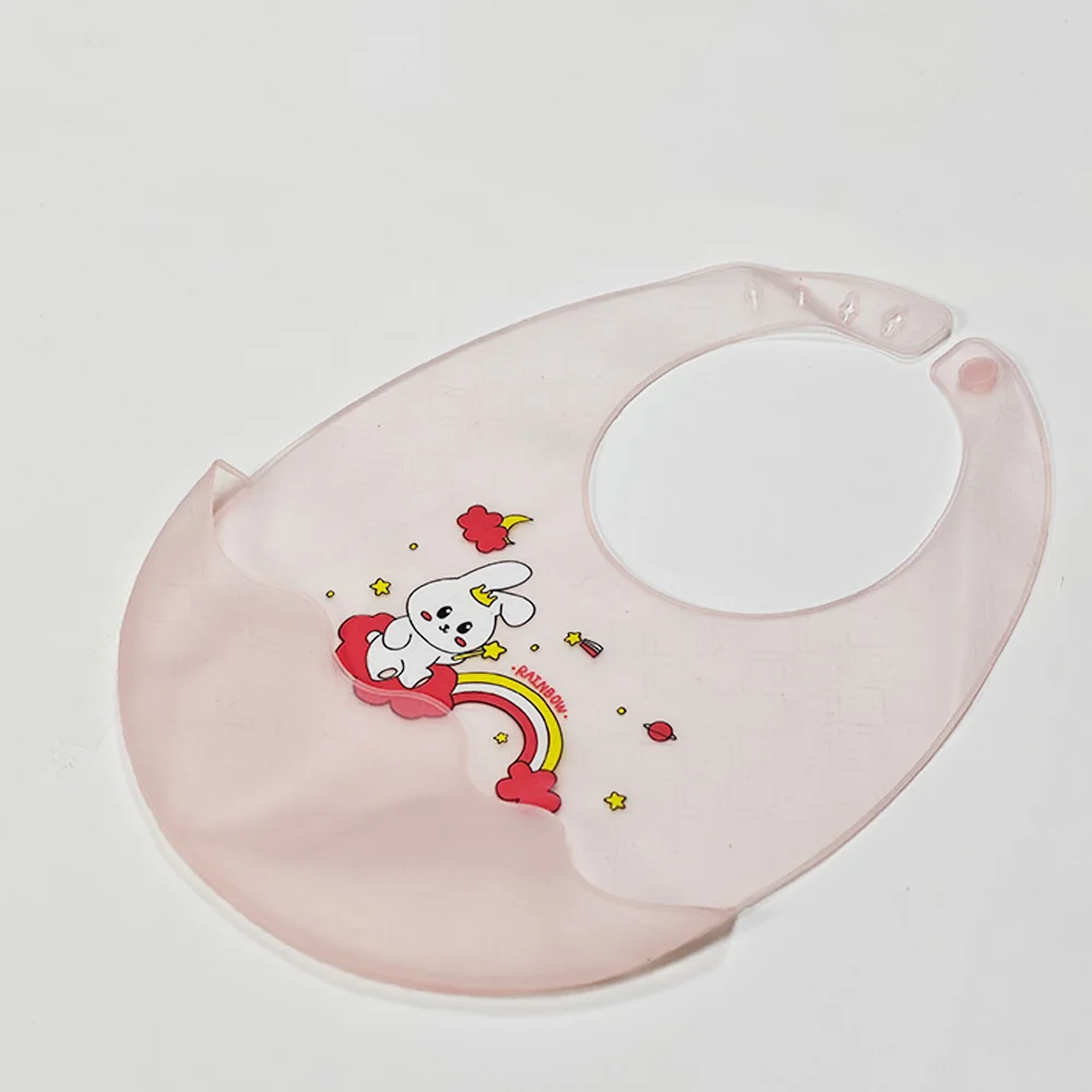 Baby Bib Adjustable Animal Picture Waterproof Saliva Dripping Bibs Soft Edible BPA Free Silicone Saliva Towel Drooling Baby Scar