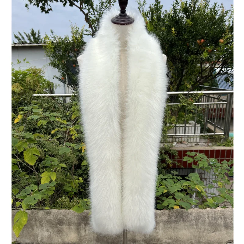 Versatile faux fox fur scarf, long r European and American style