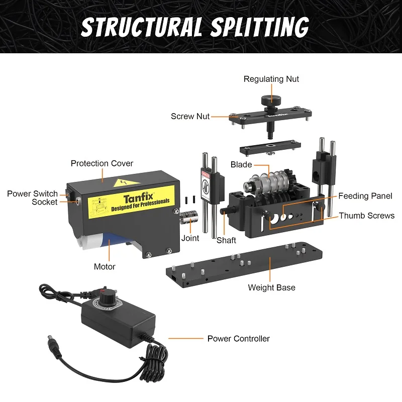 Automatic Electric Wire Stripper Machine, Cable Stripping Machine 6 Channels & 5 Carbide Blade, Adjustable Stripping Wire Tools