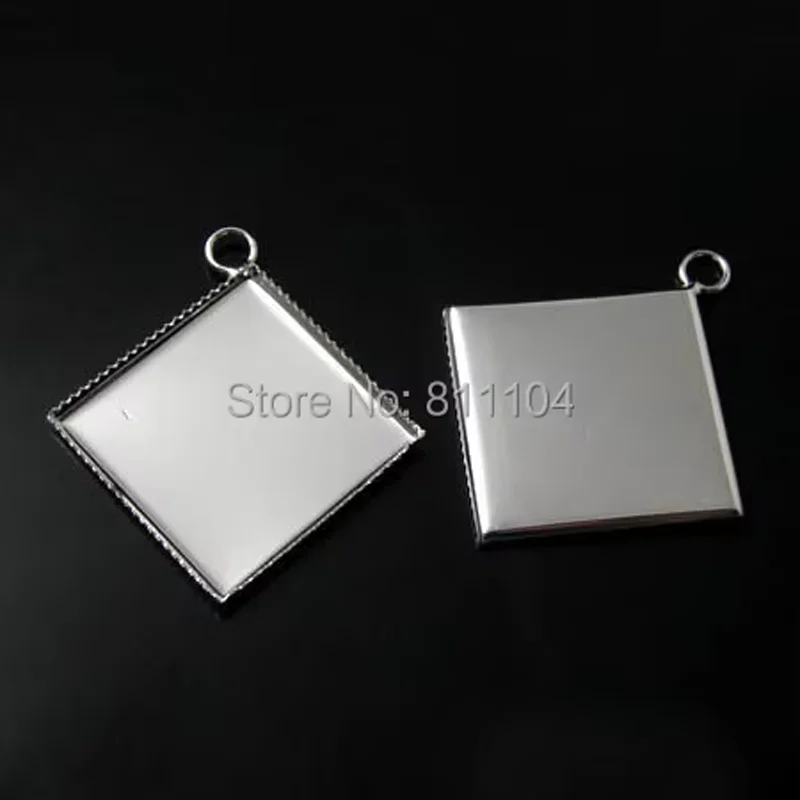 400pcs 12x12mm 16x16mm Silver Plated Copper Blank Square Bezel Cabochon Base Setting DIY Cameo Jewelry Findings