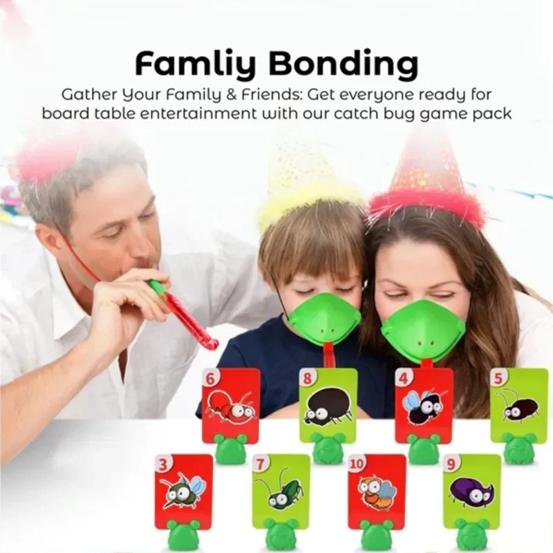 Tongue Competitive Party Board Game Frog Tongue Mask Desktop Game Set for Parent-child Interaction Birthday Gift for Kid