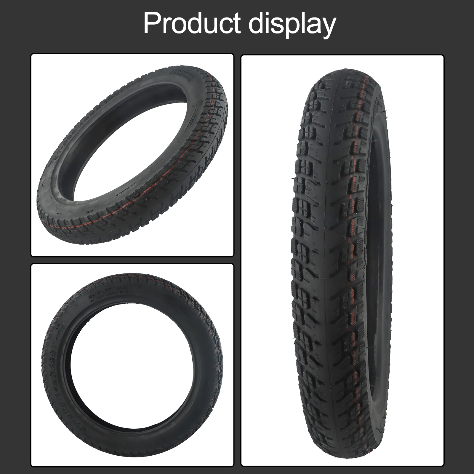 14inch 14*2.125(57-254) Off-Road Outer Tire Rubber Accessories For Electric Scooter Vacuum Tyres Wheelbarrow Children's Bicycle