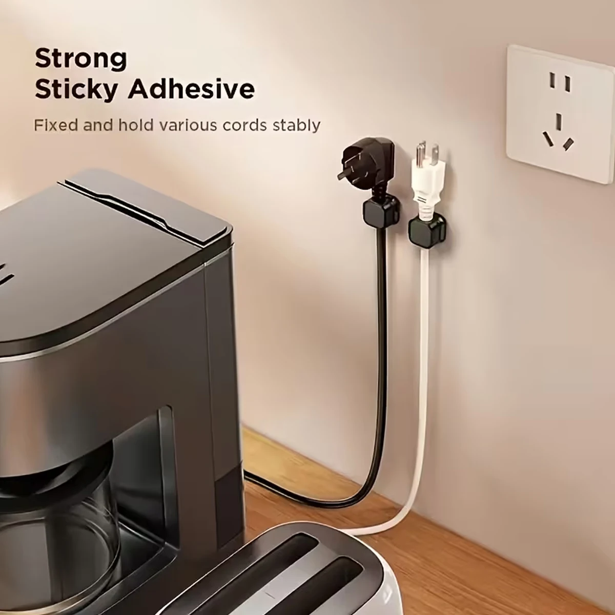 12/6 Piece Cable Organizer Kit, Self-Adhesive Magnetic Clips, No Drilling Required, Suitable for Home Office Desktops and Walls, Adjustable Multifunctional Cable Management view 5