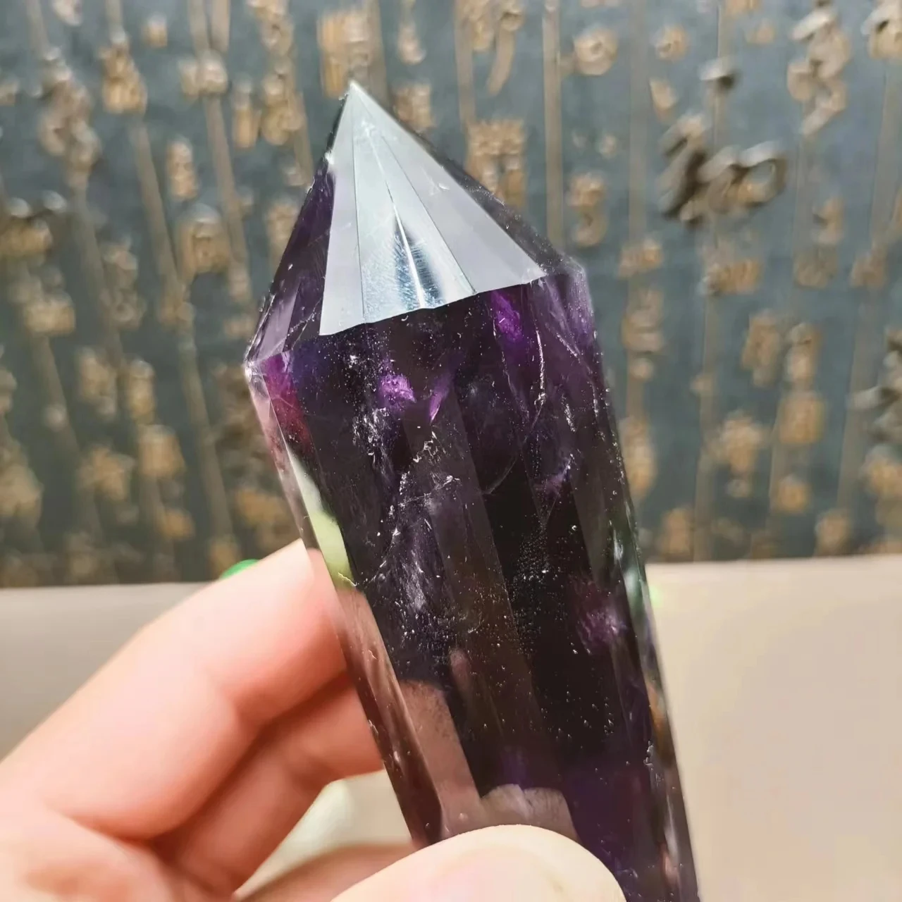 Energy Brazilian Amethyst Crystal Stick Point, Clear, Reiki Tablet, Stylish, Home Decor, Healing, 24-face