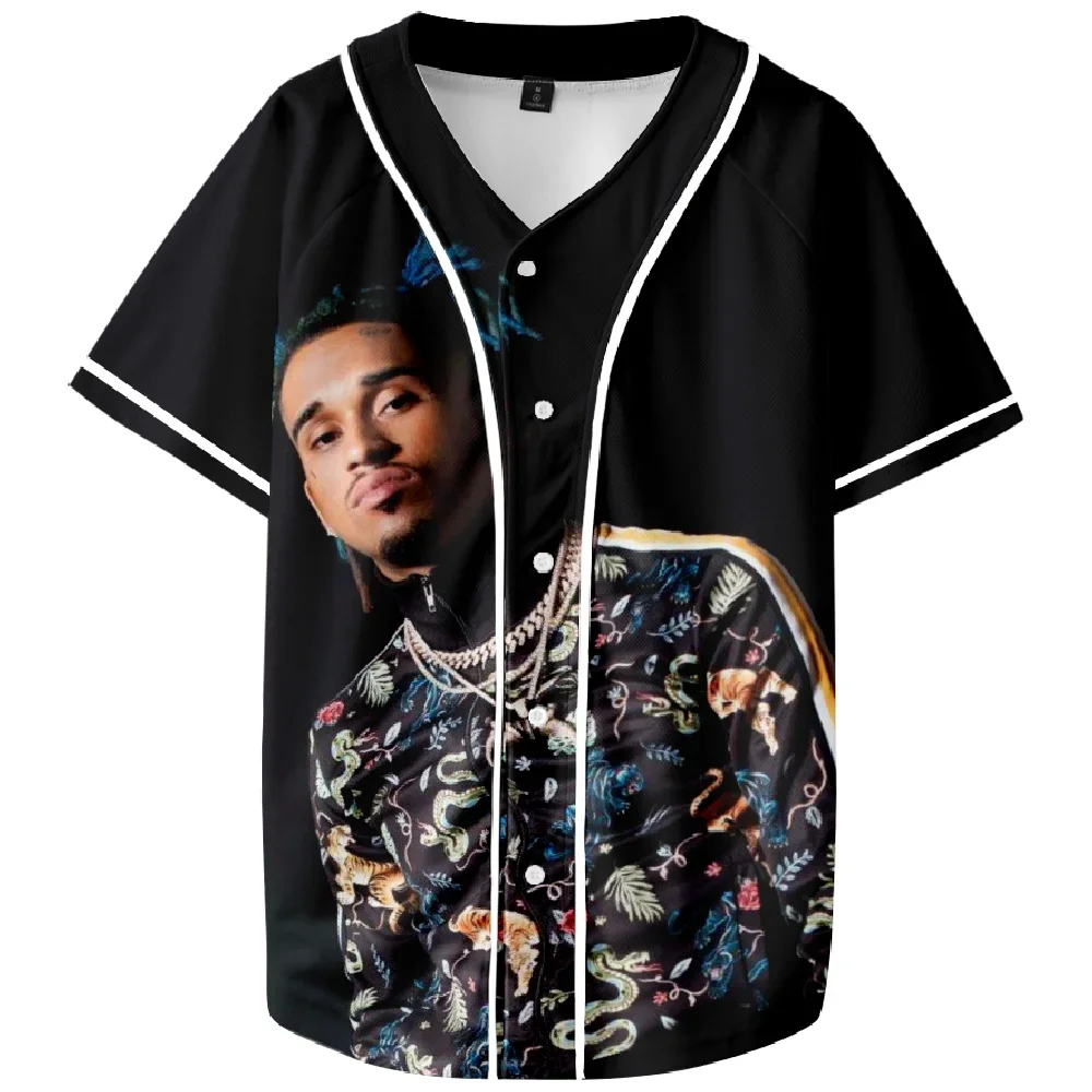 Rapper Bryant Myers 3D Baseball Shirt Men Women Hipster Hip Hop Short Sleeve Baseball Jersey Tee Shirt Street Wear Summer Tops