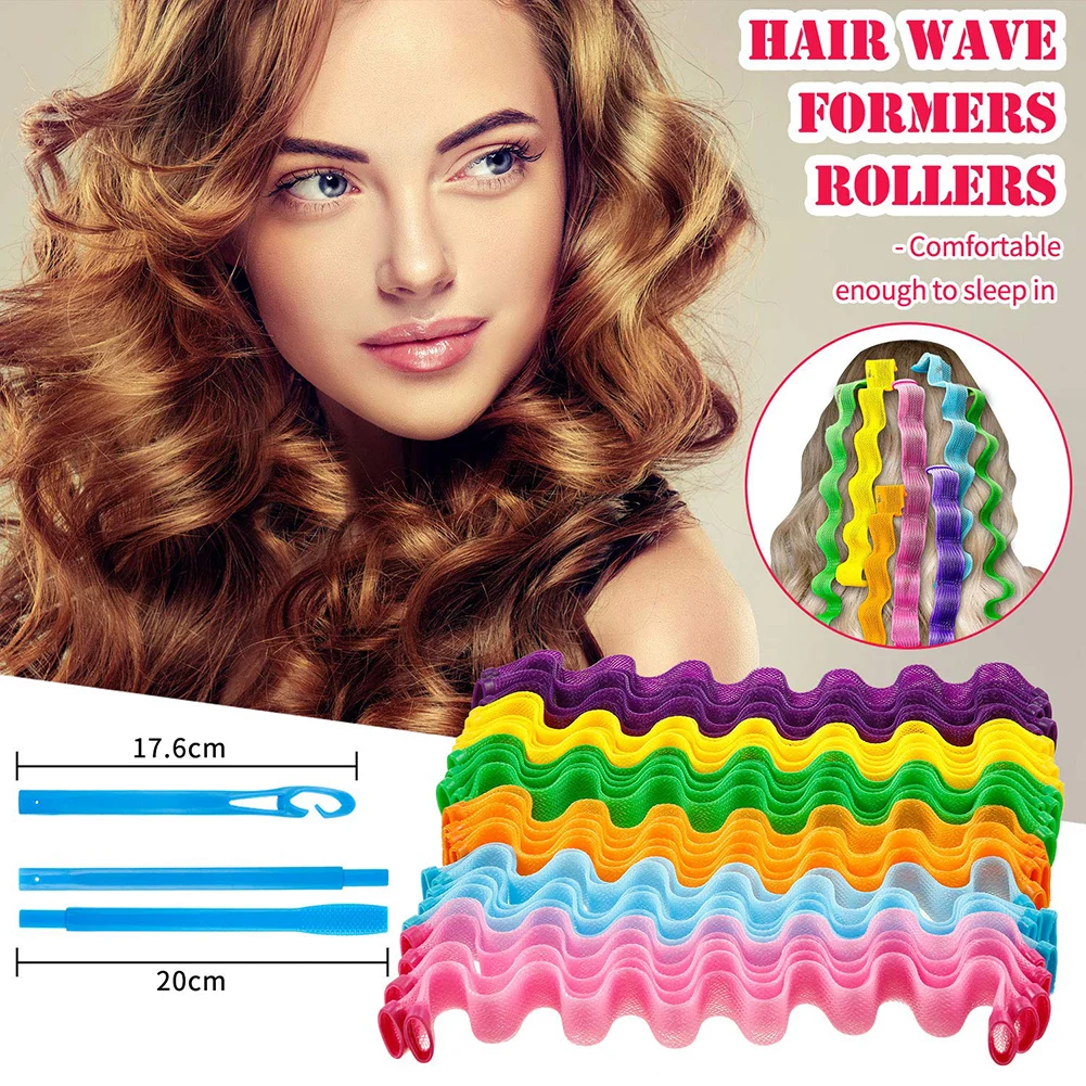 

Heatless Waves Curlers Spirals Curl Styling Kit Magics Heatless Curlers For Beach Waves Easy To Roll Up For DIY At Salon Women