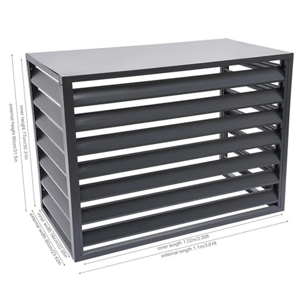 Outdoor Air Conditioner Fence Aluminum Alloy AC Privacy Fence Screen Panel Protective Hide Cover for Outside Units