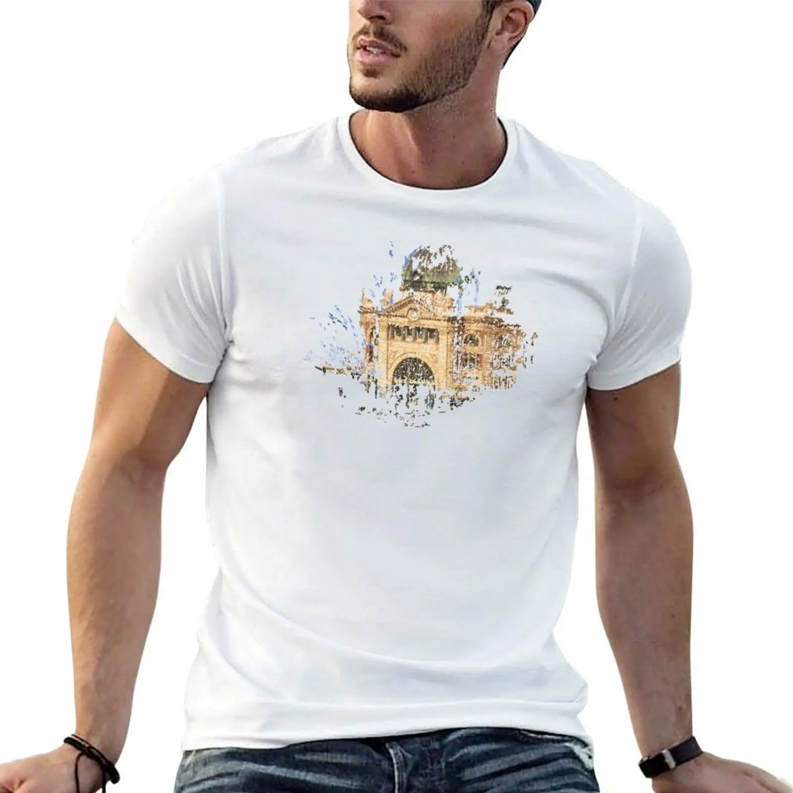 Flinders Street Station T-Shirt clothes Personalized t-shirt fitted t shirts for men