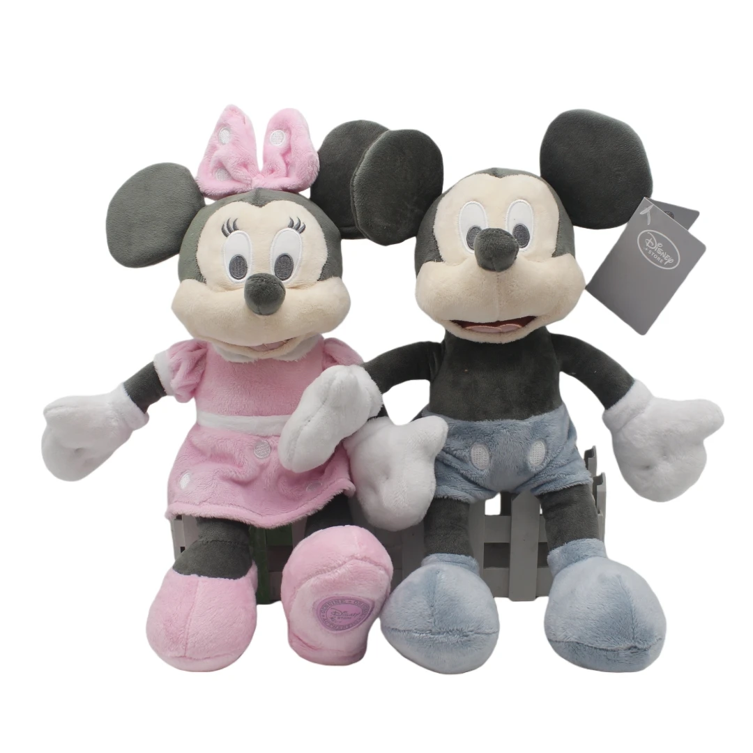 

2 шт., 35 см, классическая ретро-микки Маус Диснея, Минни Маус, плюшевые игрушки, мягкая кукла для детей, подарок на день рождения, игрушки