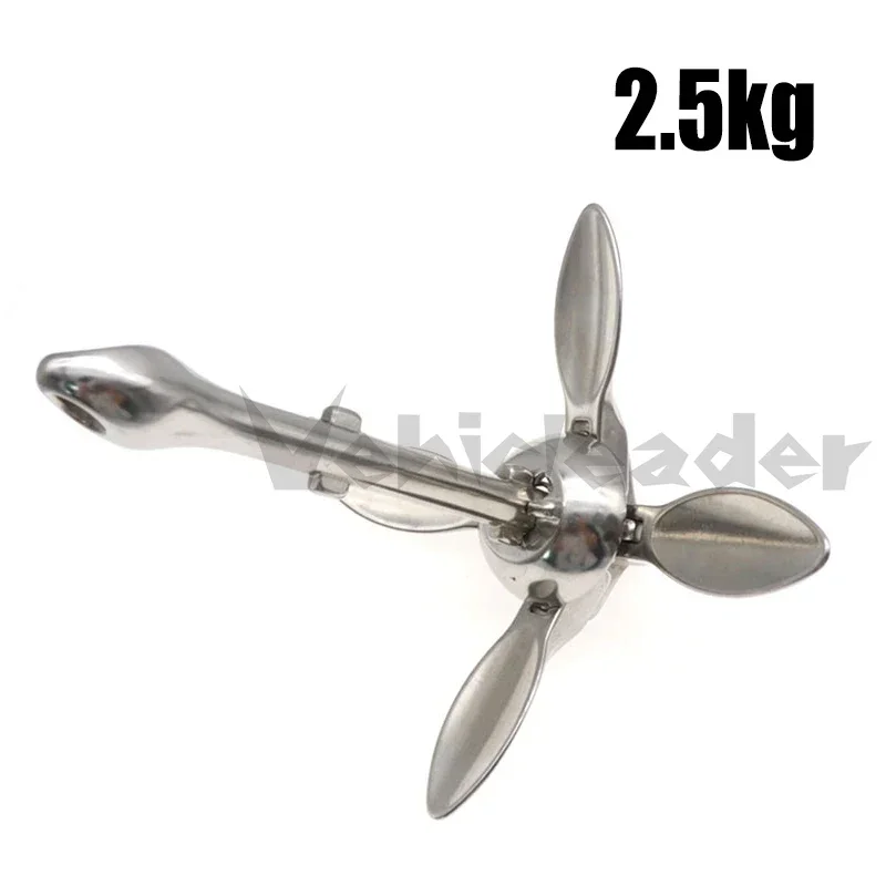 2.5Kg 316 Stainless Steel  Folding Anchor Grapnel Boat Anchor For Dinghy Raft Fishing Boat Kayak Purchase Other Sizes In Store