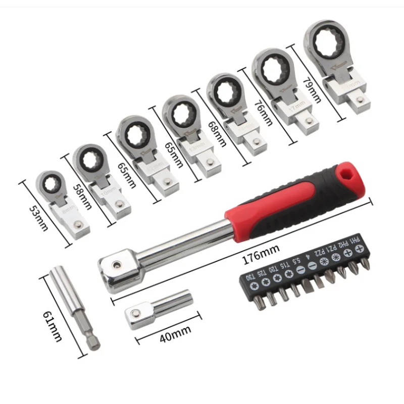 Allsome Ratchet Wrench 20pcs Set Game Combination Complete bond keys Screwdriver Car Bike Motorcycle Household Hand Tool