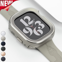Aluminium Titanium Alloy Bezel for Apple Watch Ultra 2 49mm 45mm 44mm 41mm 40mm TPU Case Protective Cover Iwatch 9 8 7 6 SE 5 4