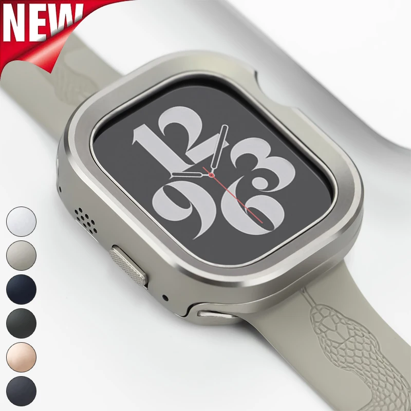 Aluminium Titanium Alloy Bezel for Apple Watch Ultra 2 49mm 45mm 44mm 41mm 40mm TPU Case Protective Cover Iwatch 9 8 7 6 SE 5 4
