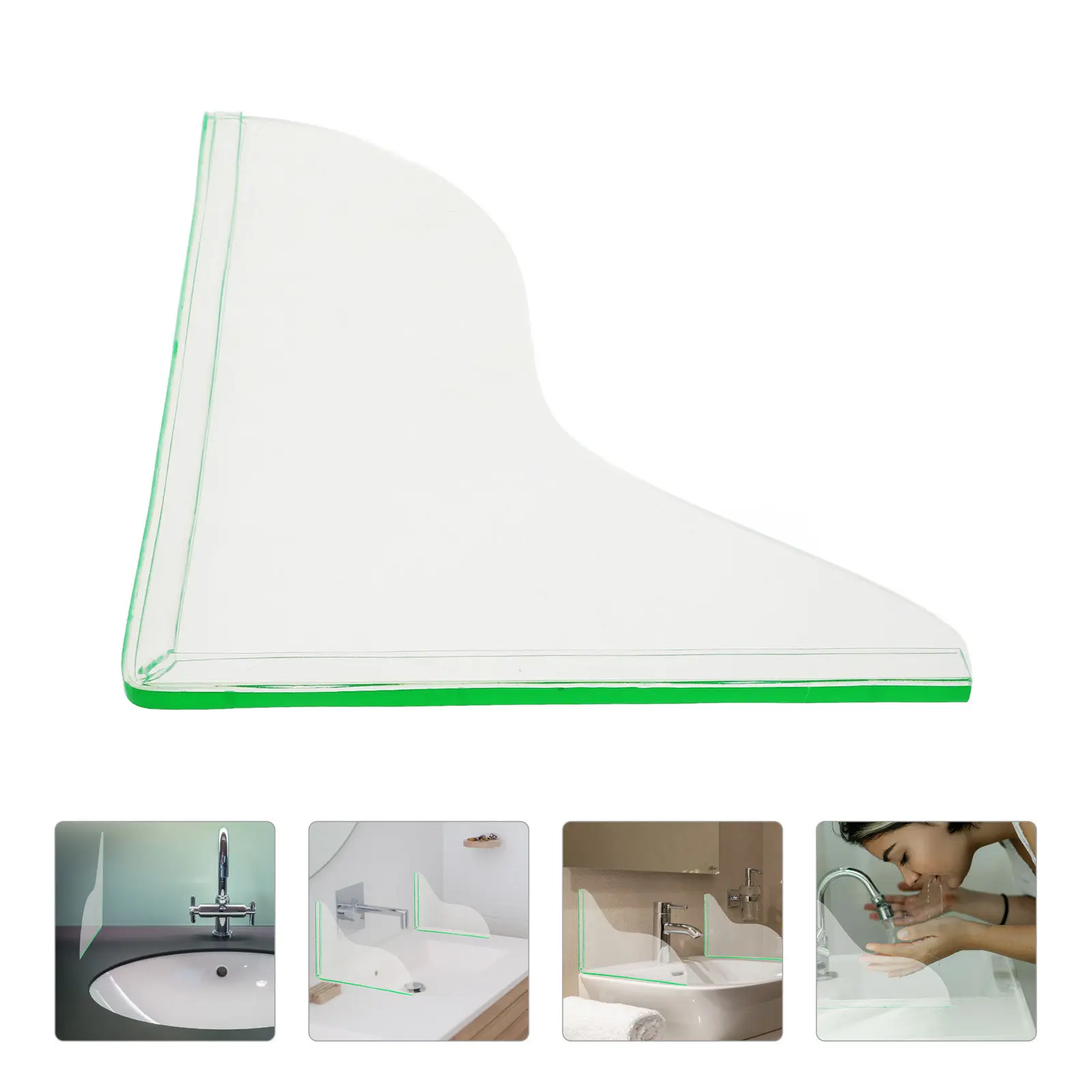 2Pcs Acrylic Bathtub Splash Guard Transparent Water Splashing Guard for Shower Tub Sink Bathroom Easy Install No Tools Needed