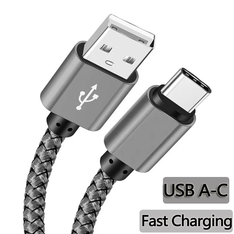 

Nylon Braided USB to Type C Cable Fast Charging USB A C Charger Cord For Samsung S24 Xiaomi Huawei Android Phone 1M 2M 3M Wire