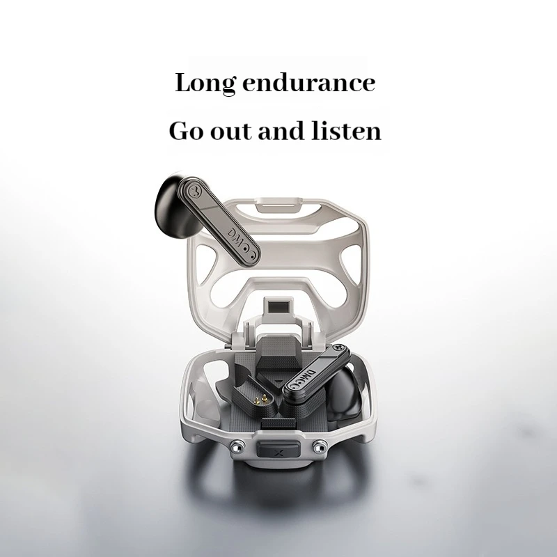 Metal Hollowed Out Mecha Wireless Bluetooth Earphones Low Latency In Ear Waterproof Double-Sided Stereo Gaming Earphones