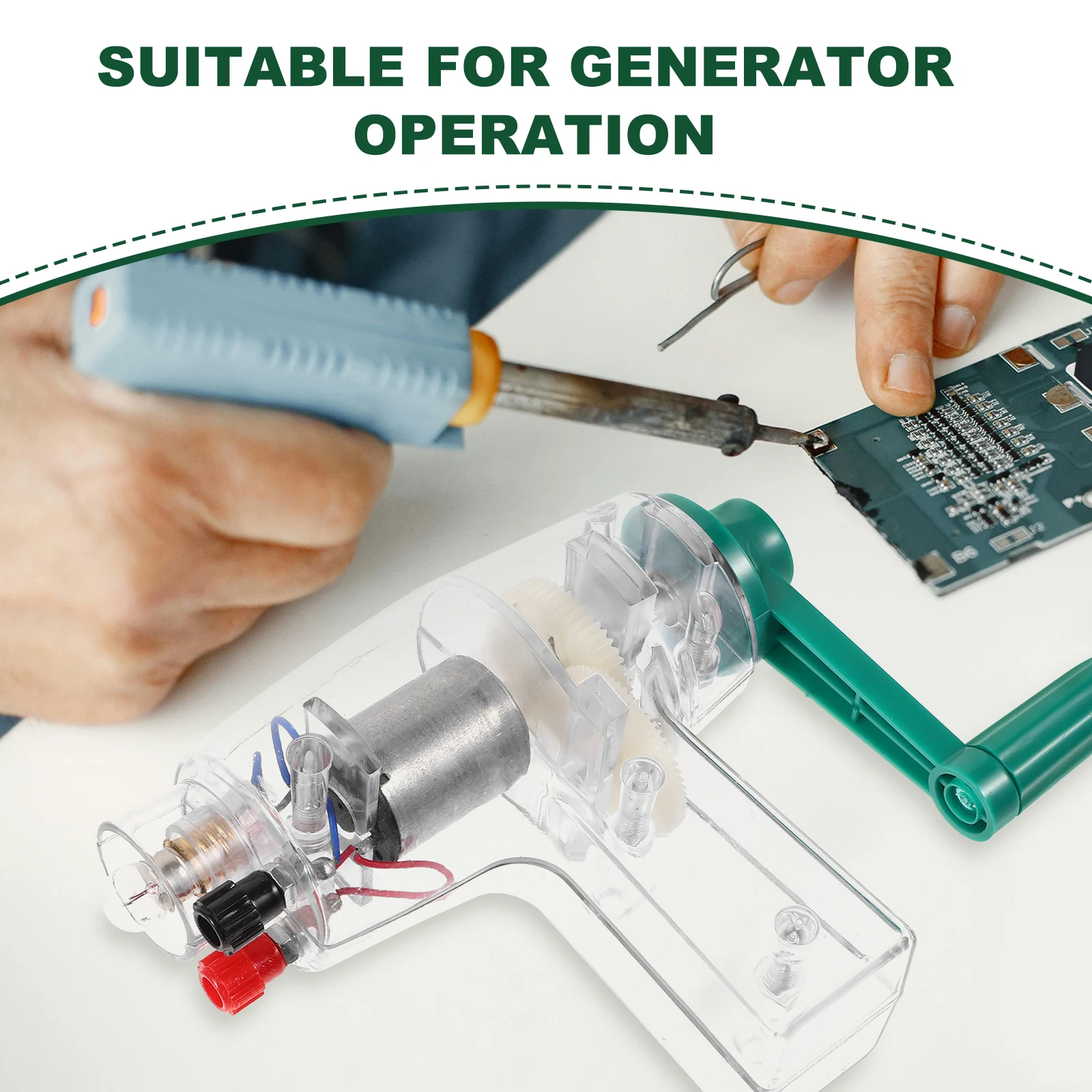 

Hand Crank Generator Plastic Dynamo for Children Primary School Experiments Education Science Kit Electricity Generator