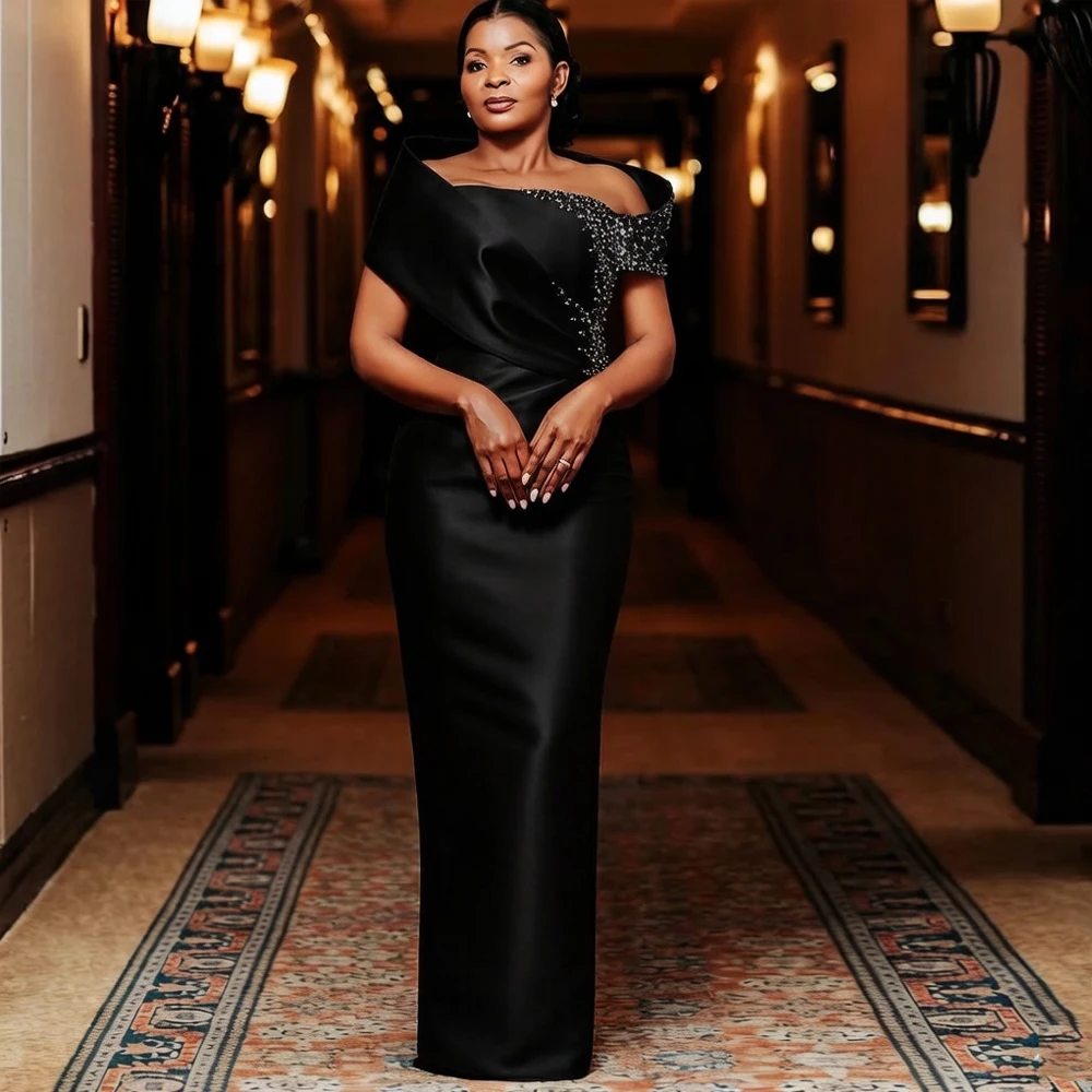 

Satin Mother of the Bride Dresses 2026 Off Shoulder Straight Rhinestone Wedding Guest Dresses robe mère de la mariée Customized