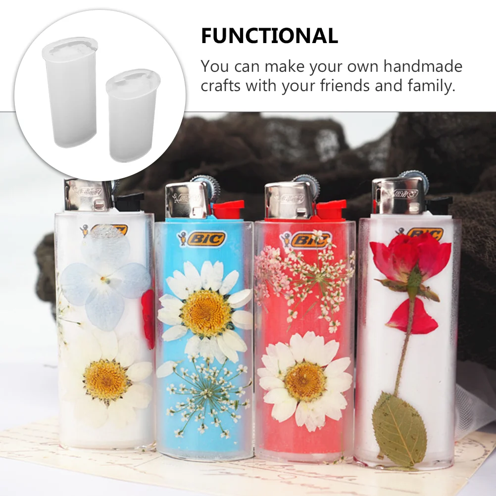 

2pcs DIY Silicone Molds Epoxy Lighter Cover Molds Crafts Manual Making Molds Epoxy Lighter Cover Molds