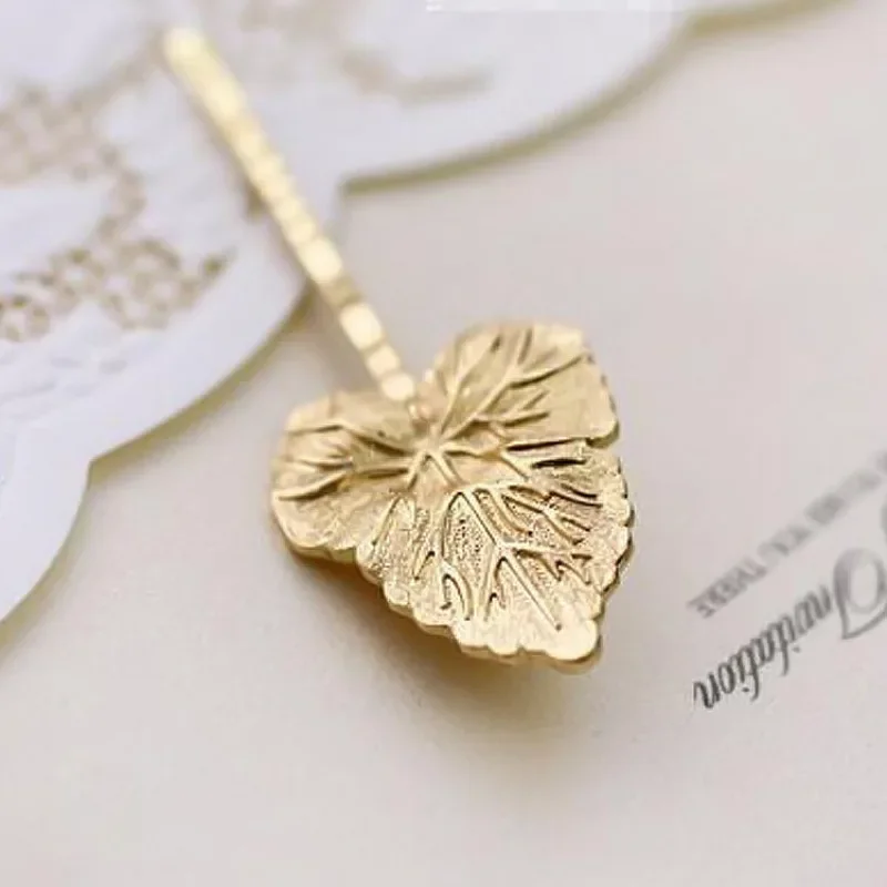 Metal Gold Leaf Hair Clip Women Girls Elegant Hairpin Beauty Olive Branch Barrettes Bride Korean Simple Hair Styling Accessories