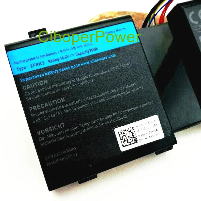 14.8V 86wh original 2F8K3 battery for  18(ALW18D-1788)  R5 laptop Free shipping