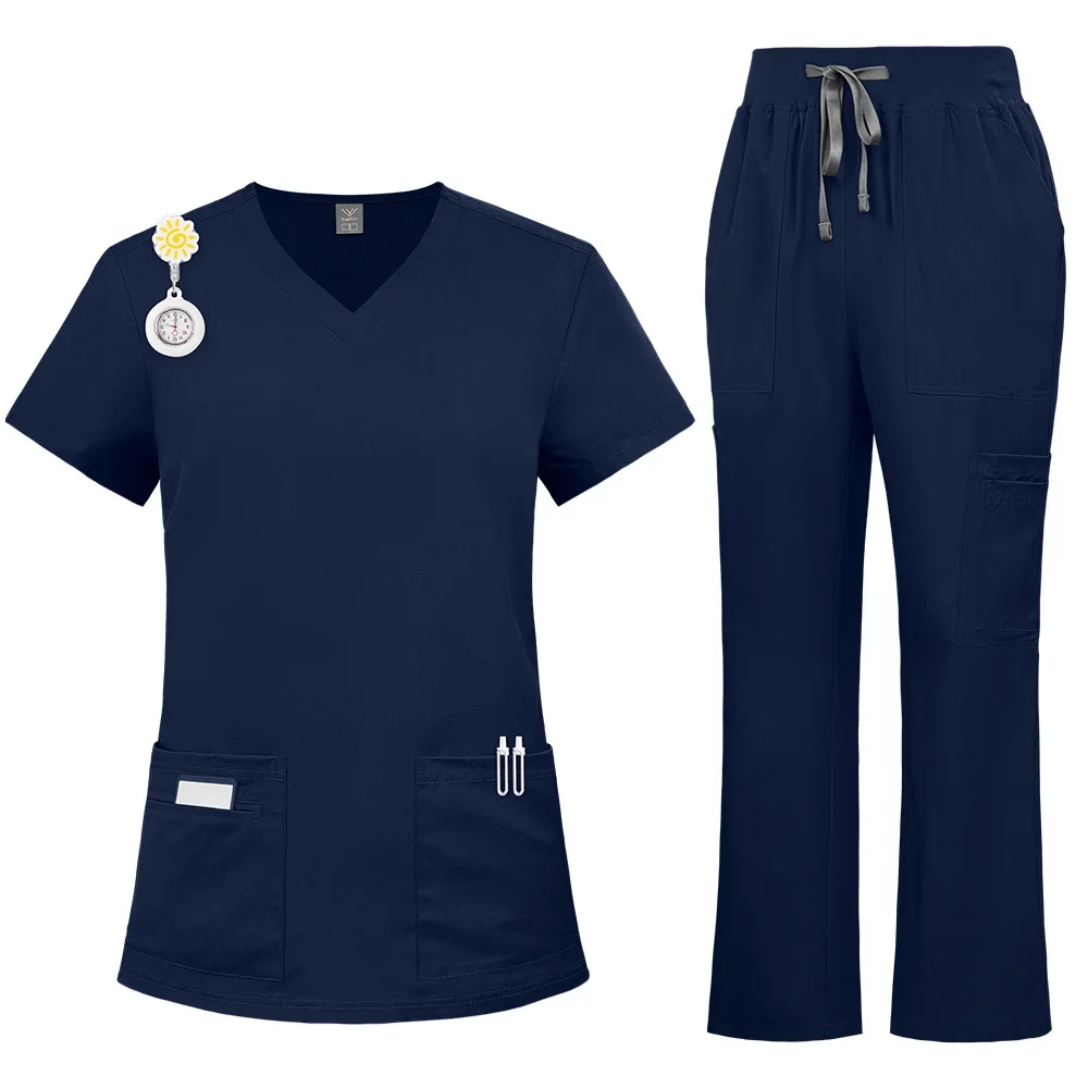 Uniforme de limpieza para mujer, Top médico ligero de manga corta, ropa de trabajo médica elástica, camisa de médico y enfermera para cirugía, clínica Dental