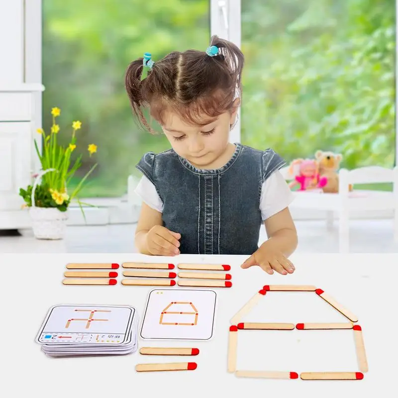 

Wooden Math Puzzle Matchstick Puzzle Games Magnetic Brain Teaser Puzzles Montessori Educational Math Toys for Kids Boys and Girl