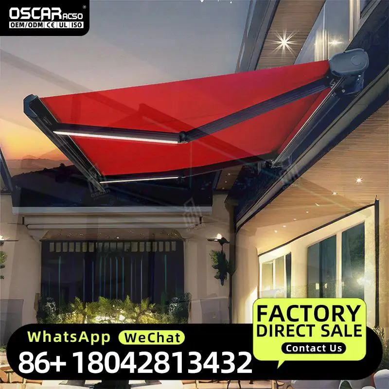 Wholesale Electric Retractable Outdoor Sun Shade with Remote Control for House Retractable Awning
