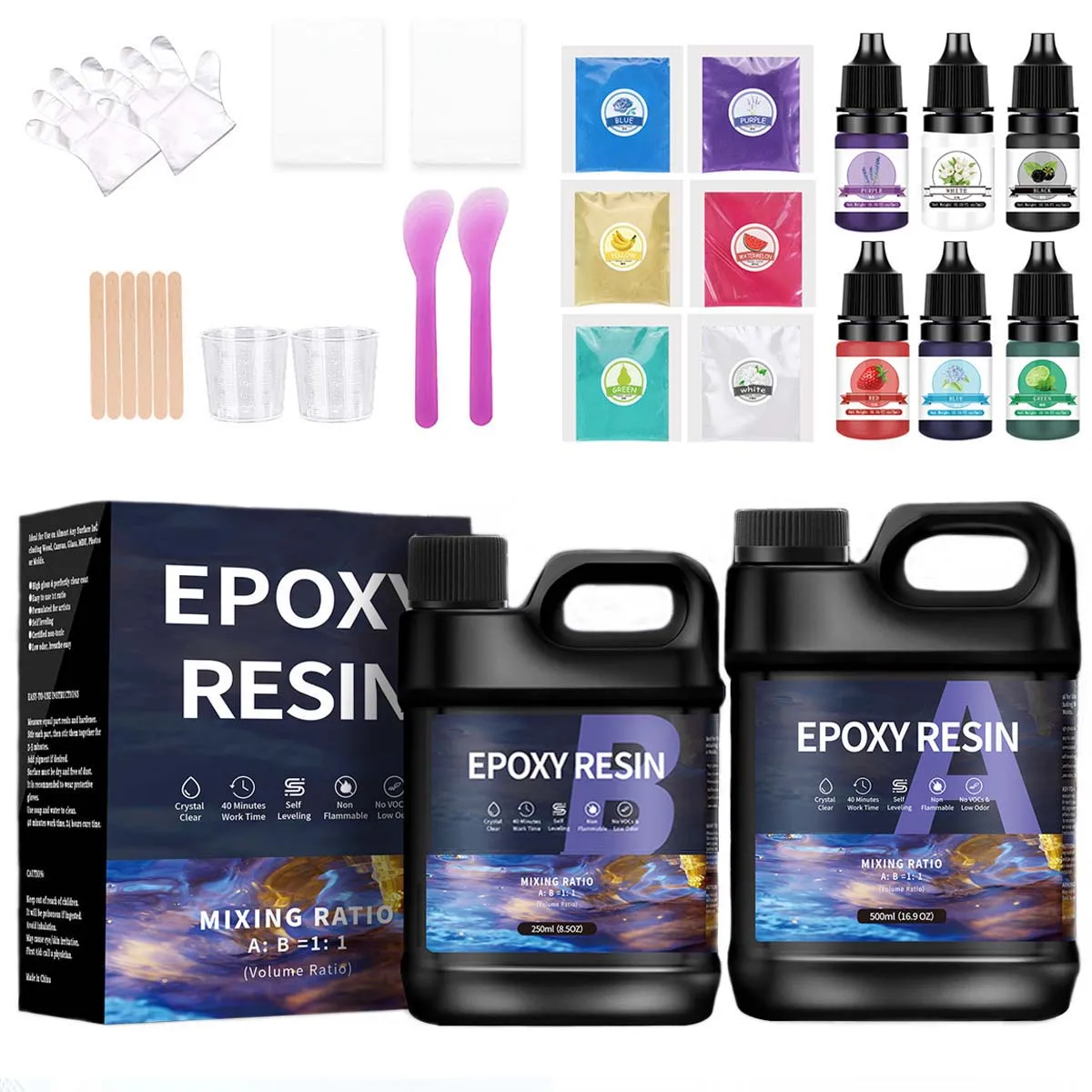 

500/1000 мл AB набор клея для эпоксидной смолы, легко смешиваемая кристально чистая смола для DIY формы для литья смолы, изготовление ювелирных изделий, аксессуары для рукоделия