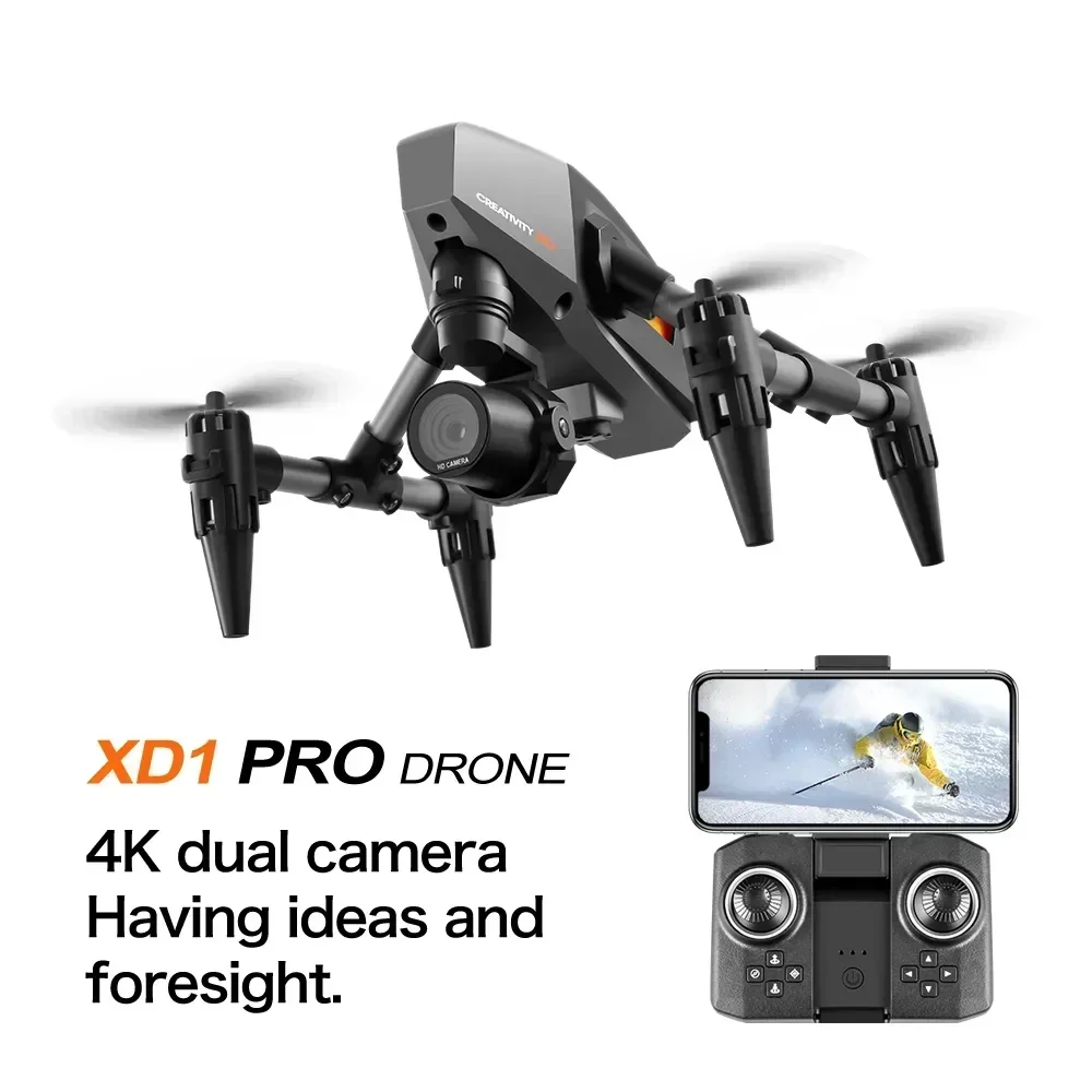 XD1 Mini RC Drone Toys with 4K Dual Camera HD Wifi Fpv Photography Foldable Quadcopter Professional Optical Flow Alloy Drones