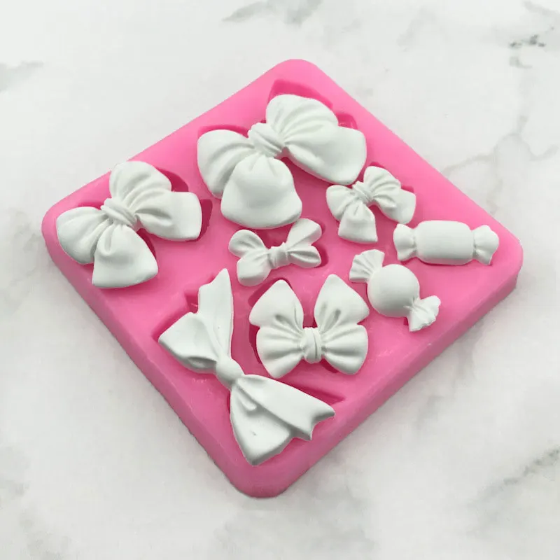 Cute Cartoon Bow Knot Silicone Molds - Resin Art, Fondant, Cake Decoration, Pastry, Kitchen Baking Accessories, and Tools Set