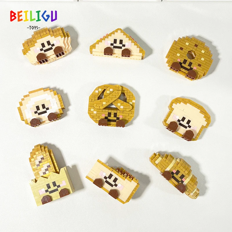 

Cute Bread Mini Building Blocks Toast Croissant Sandwich Bagels Model Mirco Bricks Holiday Gift Toy for Children Home Decoration