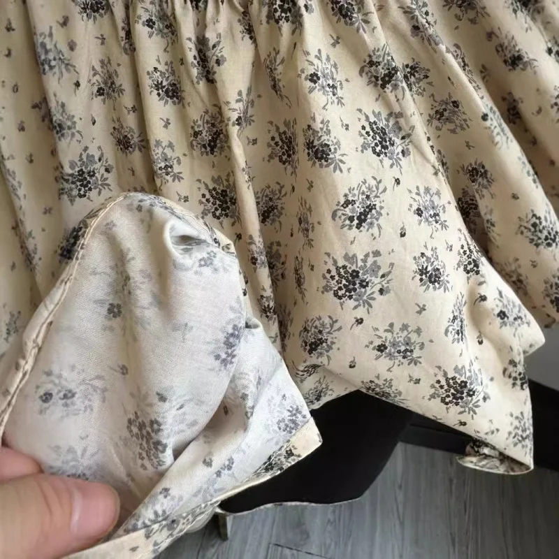 

Girls' Floral Long Sleeve Shirt2025Autumn Children's Clothing Heavy Embroidery Top Stylish Doll Shirt Blouse