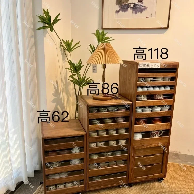 Genuine North American Black Walnut 6-Drawer Solid Wood Storage Cabinet Vintage Dental Jewelry and Tea Organizer