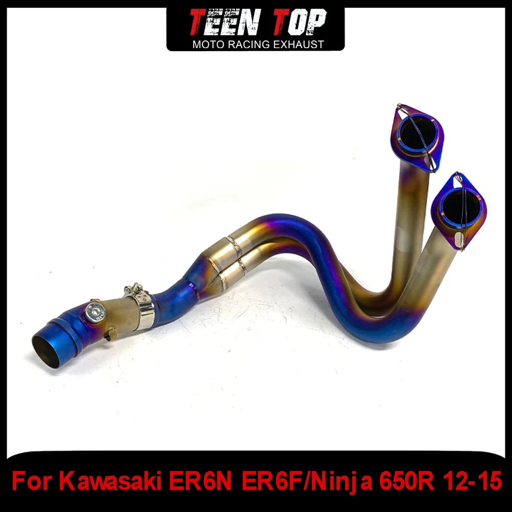 

51mm For Kawasaki ER6N ER6F Exhaust Header Pipe 12-16 Motorcycle Exhaust Escape Front Pipe Muffler Slip on Ninja 650R 2012-2015