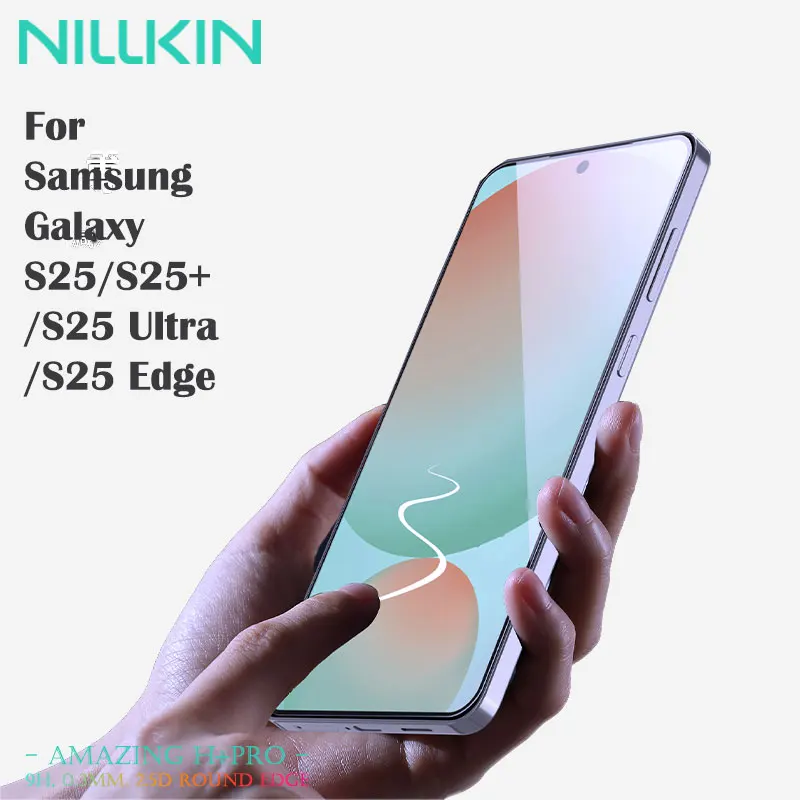 

2025 New! NILLKIN H+PRO 9H Glass for Galaxy S25/S25+/S25 Ultra/S25 Edge, Anti-Burst Full Coverage with Auto Installation Kit