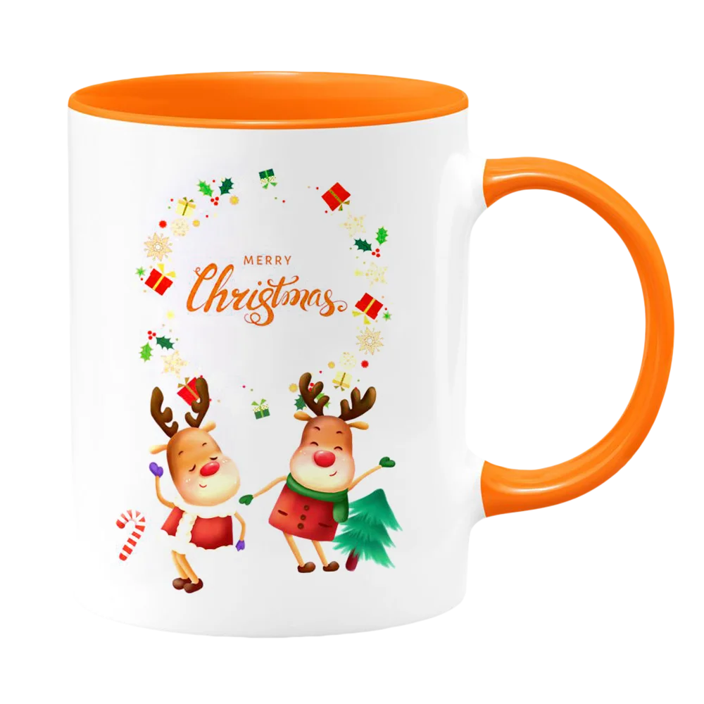 caneca com tampa top quality tazas de ceramic tceramitw cup wo tone c-handle mugs for christmas day