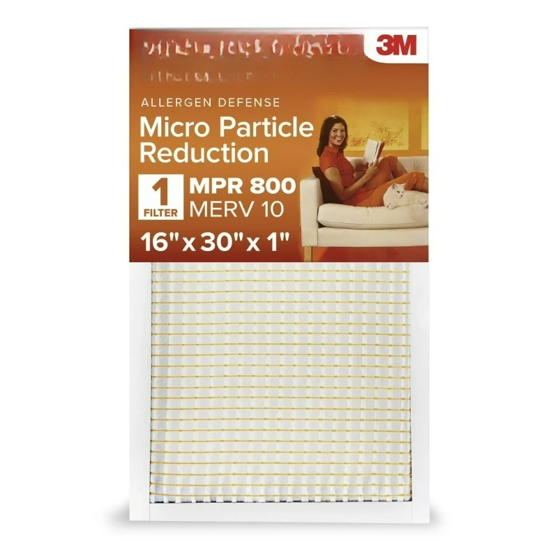 

16x30x1 HVAC Furnace Air Filter, MPR 800 MERV 10, Micro Particle Reduction, 1 Filter
