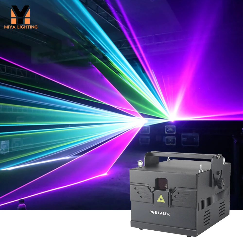 Professional 10W RGB Laser Scanner Projector Stage Lighting Beam 40KPPS ILDA Concert Bar Powerful DMX Disco Dj Lamp